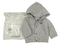 Nové - Šedý bavlněný zateplený kabátek s kapucňou La Redoute