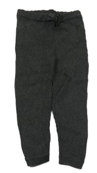 Tmavosivé rebrované pletené nohavice George