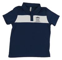 Tmavomodro-bílé sportovní polo tričko s nápisem Proact 