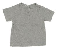 Sivé melírované tričko s gombíky