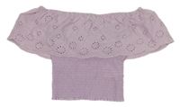 Lila žabičková crop blúzka s dirkovaným vzorom Page one young