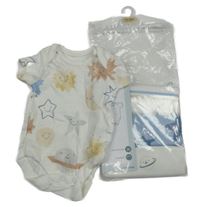 Nové - 4pack - 3x bílé + 1x modré body s vesmírem Mothercare