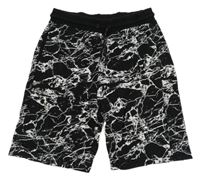 Černo-bílé vzorované teplákové kraťasy H&M