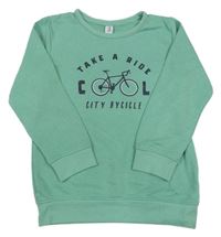 Zelená mikina s bicyklom Topolino