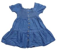 Modré ľahké rifľové šaty s gombíky F&F