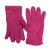 Tmavorůžové fleecové prstové rukavice