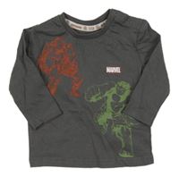 Tmavosivé tričko s Avengers PRIMARK