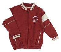 Vínovo-biela prepínaci mikina so smajlíkom a nápismi George