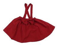 Červená menšestrová sukňa s mašlou a trakami COZY PIXIES