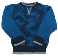 Army-tmavomodro-sivo-petrolejový sveter Kids