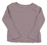 Fialovošedé žebrované crop triko H&M