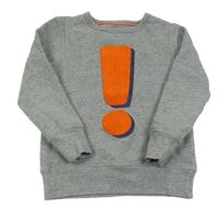 Sivá melírovaná mikina s vykřičníkem Boden