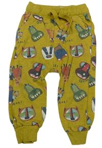 Okrovo-šedé melírované tepláky se zvířátky Next