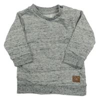 Svetlošedá -čierna melírovaná mikina s nášivkou STACCATO