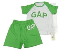 Nové - bílo-zelené tričko s logem + kraťasy GAP