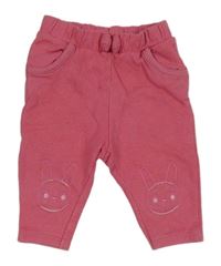 Tmavoružové melírované tepláky so zajačikmi a trblietkami Topomini