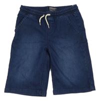 Tmavomodré teplákové riflové kraťasy C&A