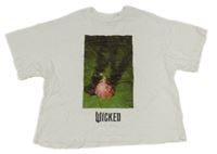 Biele crop tričko s potiskem - Wicked H&M