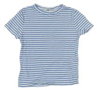 Modro-biele pruhované crop tričko H&M