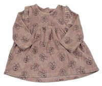 Pudrové zamatové teplákové šaty s Minnie George