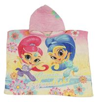 Ružovo-žlté froté osuškové pončo so Shimmer so Shine a kapucňou Matalan