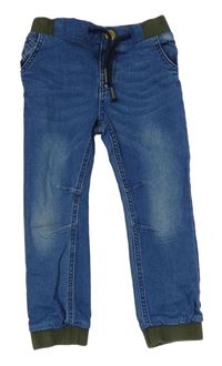 Modré cuff rifle s úpletovým pasom zn. Mothercare