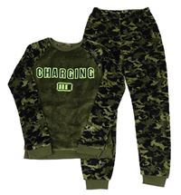 Khaki-army chlpaté pyžama s nápisom Pep&Co