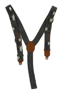 Tmavošedé vzorované kšandy