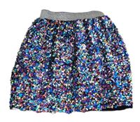 Modro-ružovo-strieborná flitrová sukňa George