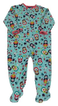 Tyrkysový fleecový overal s matrjoškami Early Days