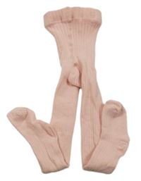 Růžové žebrované punčocháče John Lewis