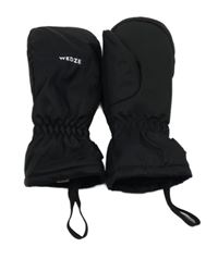 Černé šusťákové zimní palcové funkční rukavice Wed'ze