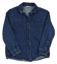 Tmavomodrá riflová košilová bunda M&S