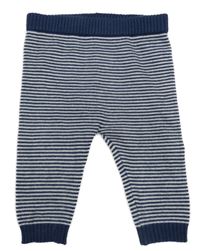 Tmavomodro-biele pruhované pletené tepláky M&S