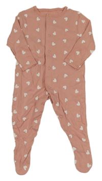 Starorůžový overal se srdíčky Primark