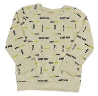 Krémová mikina s nápismi Topolino