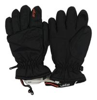 Černé šusťákové zimní prstové rukavice Wed'ze