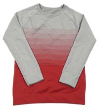 Sivo-vínové spodné funkčné tričko s pruhmi Crivit