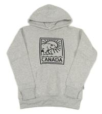 Svetlosivá melírovaná mikina s medvěďom a kapucňou