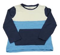 Smetanovo-modro-tmavomodré triko s kapsou Topolino