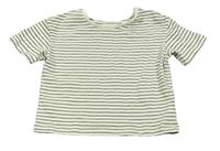 Bílo-khaki pruhované tričko M&S