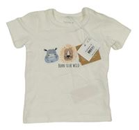 Nové - Bílé tričko se zvířaty Name it