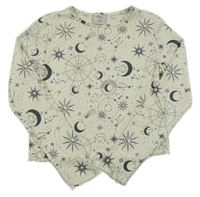 Svetložlté rebrované crop tričko s mesiacmi Yd.