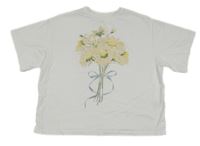 Biele oversize tričko s kyticí H&M