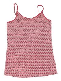 Tmavorůžovo-biely top so srdiečkami Pepperts