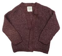 Vínový trblietavý svetrový cardigan C&A