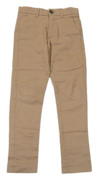 Hnedé plátenné chino nohavice M&S