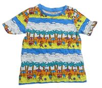 Farebné tričko s pláží a medveďmi Tu