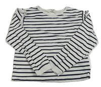 Bielo-tmavomodré pruhované tričko H&M