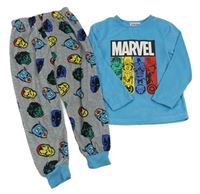 Modro-šedé sametové pyžamo s Marvel Primark